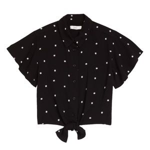 Girls 1901 Stars Tie Front Top - size 10/12